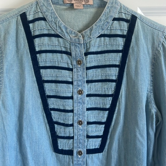 Nine West Vintage America Jean Shirt Size XS Button Down - Picture 2 of 8